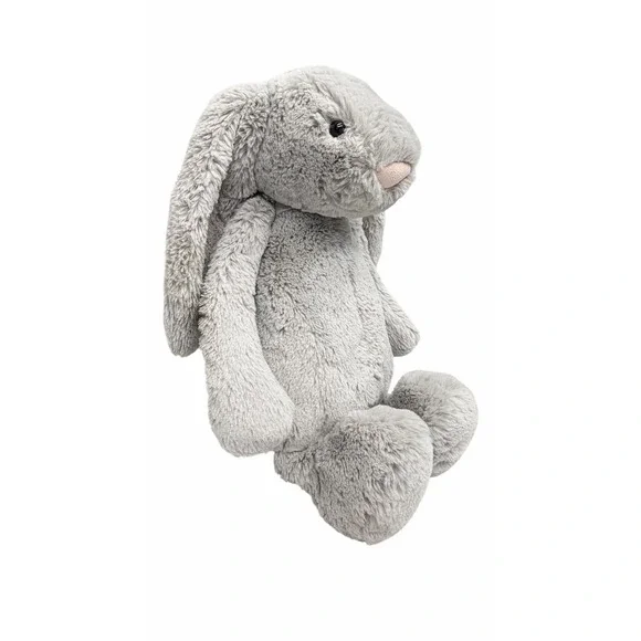 Jellycat London Gray Bashful Bunny Rabbit Medium 12" Floppy Ears Plush Lovey - Picture 2 of 15